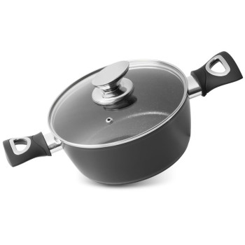 Pot MagicHome Black Line, 20 cm, 2.2 lit. with cover