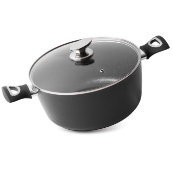 Pot MagicHome Black Line, 28 cm, 6.0 lit. with cover