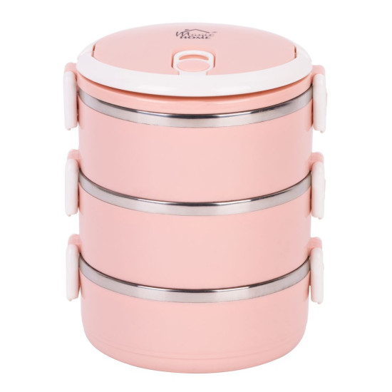 Lunch box MagicHome LB933, 3 pieces, 1.5 lit, pink