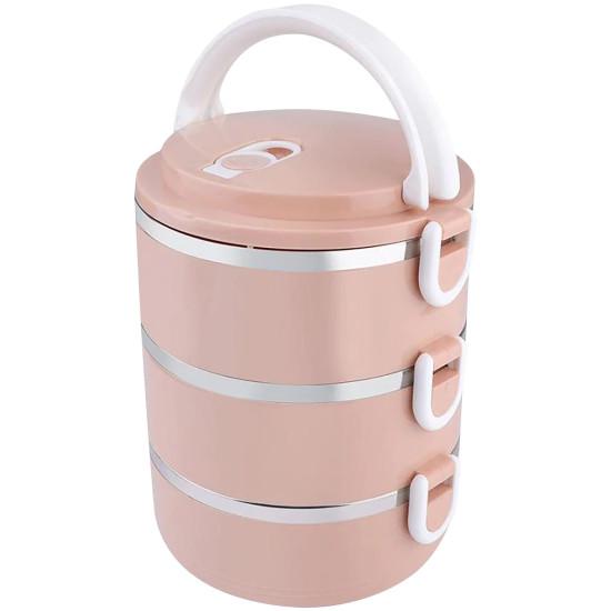 Lunch box MagicHome LB933, 3 pieces, 1.5 lit, pink