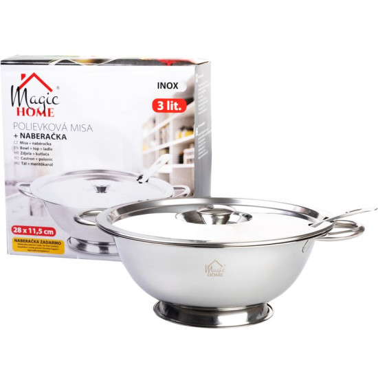 Bowl MagicHome, for soup with scoop, 3 lit, stainless steel