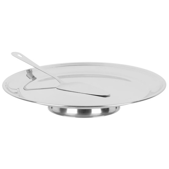 Stand MagicHome, for cake, 32 cm with feeder, 26.5 cm, stainless steel Stand MagicHome, for cake, 32 cm with feeder, 26.5 cm, stainless steel