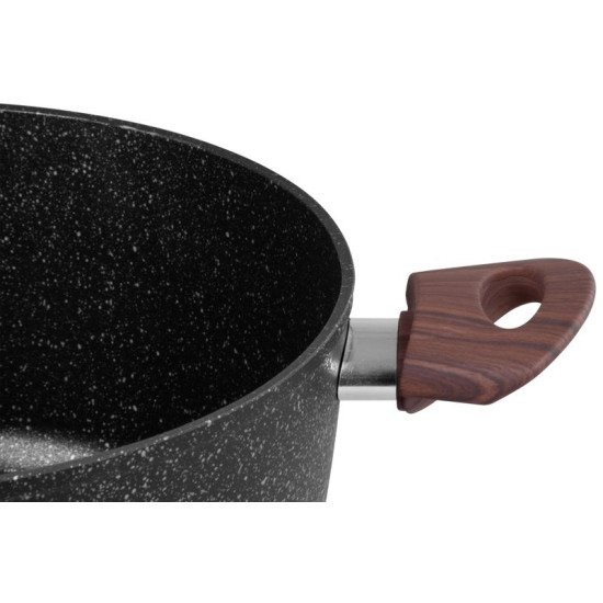 Pot MagicHome Black Marble Line, 28 cm, 5.9 liters, with lid