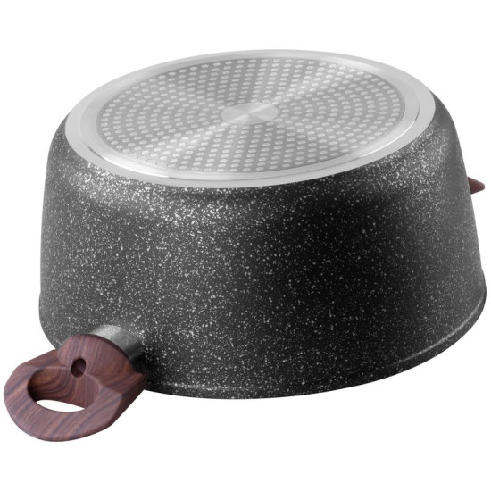 Pot MagicHome Black Marble Line, 28 cm, 5.9 liters, with lid