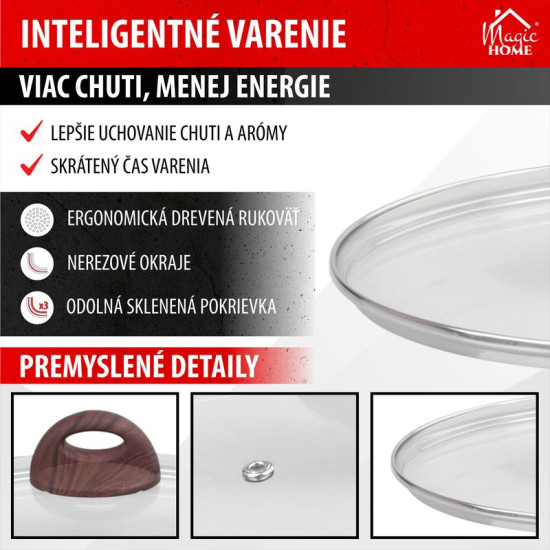 Vāks Magic Home Black Marble Line, 24 cm