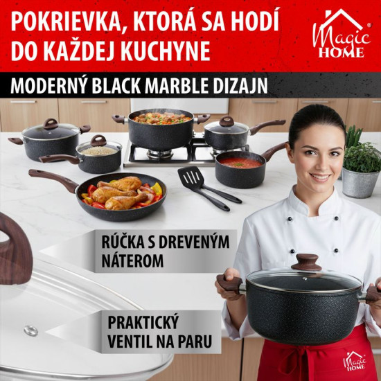 Крышка Mаgiс Home Blасk Mаrble Line, 28 см