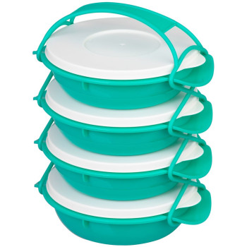 Контейнер для пищевых продуктов MаgiсHome, круглый, 4 секции, 4x1л, цветной