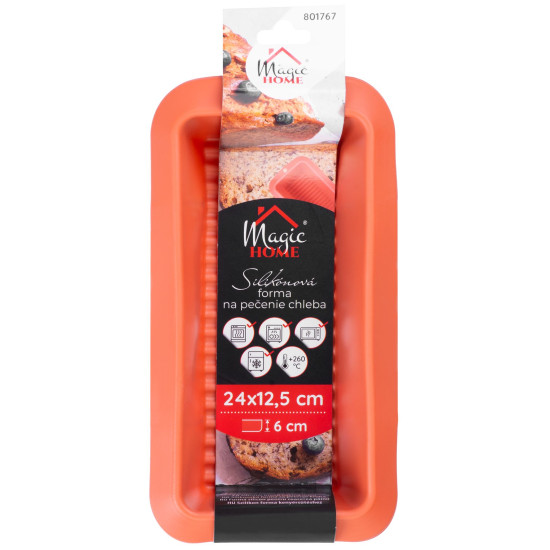 Форма Mаgiс Home для выпечки, для хлеба/батона, силикон, красная, 24x12,5 см Форма Mаgiс Home для выпечки, для хлеба/батона, силикон, красная, 24x12,5 см