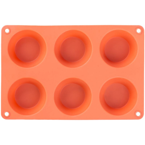 Форма Mаgiс Home для выпечки, на 6 кексов, силикон, красная, 23,7x16x3 см