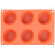 Форма Mаgiс Home для выпечки, на 6 кексов, силикон, красная, 23,7x16x3 см