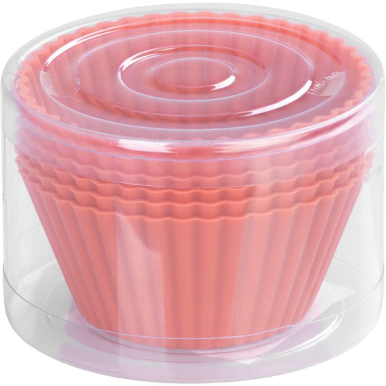 Форма Mаgiс Home для выпечки, для кексов, силикон, красный, набор из 6 шт., 6,5x6,5x3 см