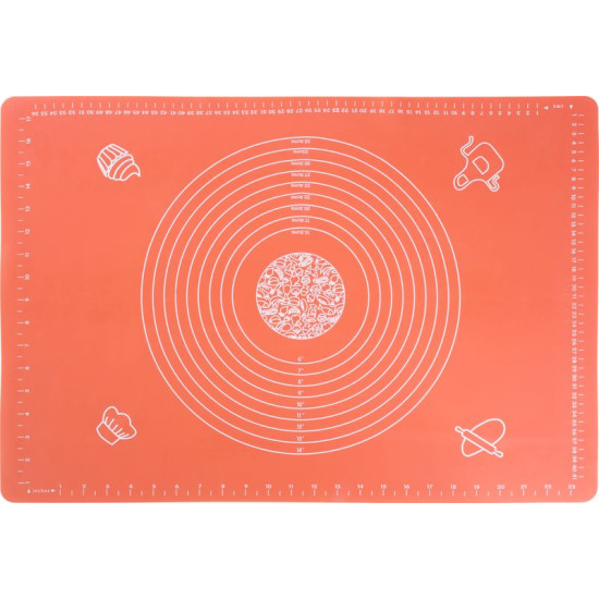 Коврик MаgiсHome, для теста, силикон, красный, 64x45 см