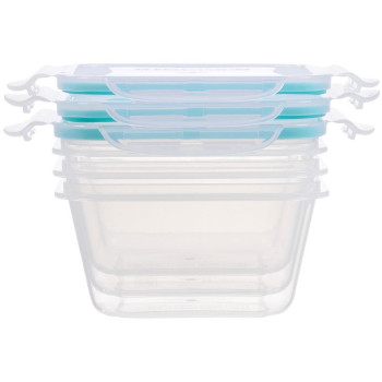 MagicHome Lunchbox, 0,6 litri, komplektā 3, kvadrātveida, Clip