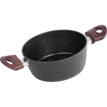 Pot MagicHome Black Marble Line, 20 cm, 2.2 lit. with a lid