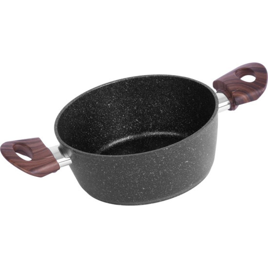Pot MagicHome Black Marble Line, 20 cm, 2.2 lit. with a lid