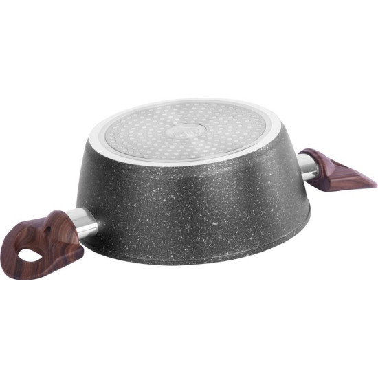 Pot MagicHome Black Marble Line, 20 cm, 2.2 lit. with a lid