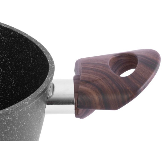 Pot MagicHome Black Marble Line, 20 cm, 2.2 lit. with a lid