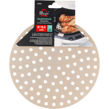 Paklājiņš MagicHome, silikons, gaisa cepeškrāsnī, apaļš, 19.5x5x0.1 cm Paklājiņš MagicHome, silikons, gaisa cepeškrāsnī, apaļš, 19.5x5x0.1 cm