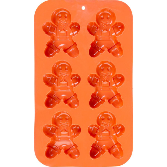 MagicHome cepšanas forma, Ziemassvētki, silikons, piparkūkas, 29,5x17,5x2,7 cm, 6 gab.