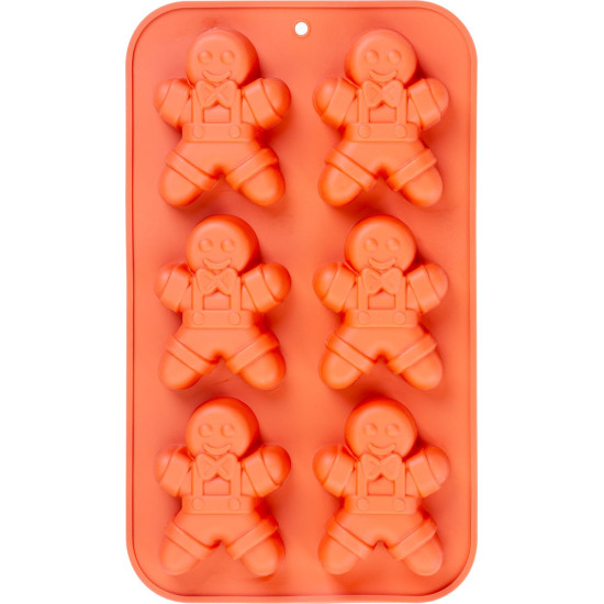 MagicHome cepšanas forma, Ziemassvētki, silikons, piparkūkas, 29,5x17,5x2,7 cm, 6 gab.