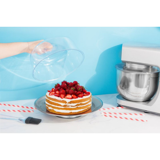 MagicHome подставка для торта, нержавеющая сталь, прозрачная крышка, 31 см