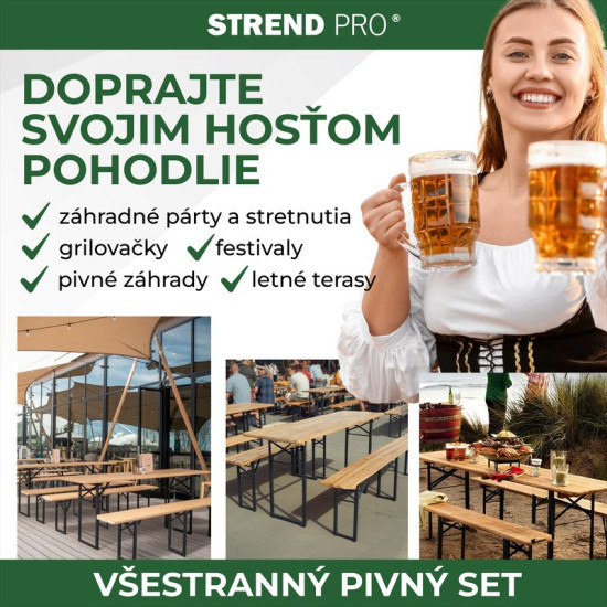Комплект садовой мебели DORMTUND Standard3, стол 175х46х77 см, 2 скамейки 175х23х47 см, дерево 25 мм Комплект садовой мебели DORMTUND Standard3, стол 175х46х77 см, 2 скамейки 175х23х47 см, дерево 25 мм