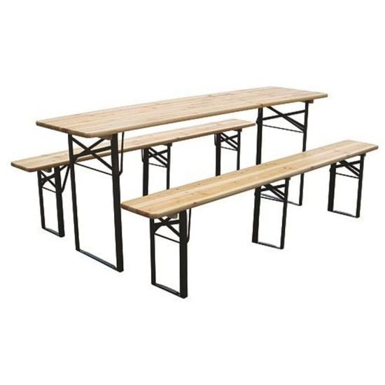 Alus komplekts DORTMUND Medium3, galds 200x50x77 cm, 2x lavica 200x25x47 cm, drevo 27 mm Alus komplekts DORTMUND Medium3, galds 200x50x77 cm, 2x lavica 200x25x47 cm, drevo 27 mm