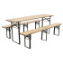 Alus komplekts DORTMUND Medium3, galds 200x50x77 cm, 2x lavica 200x25x47 cm, drevo 27 mm