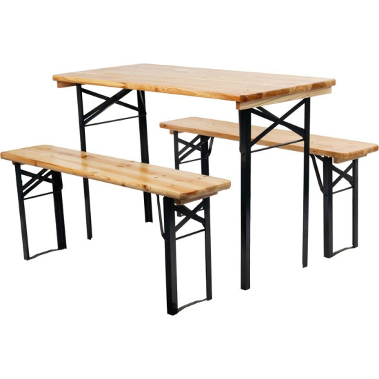 Ārā mēbeļu komplekts Dortmundes mini3, galds 117x56x76,5 cm, 2x stends 117x25x46,5 cm, koks 27 mm Ārā mēbeļu komplekts Dortmundes mini3, galds 117x56x76,5 cm, 2x stends 117x25x46,5 cm, koks 27 mm