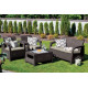 Allibert Corfu terrace set, brown/oat, table, sofa, 2x chair