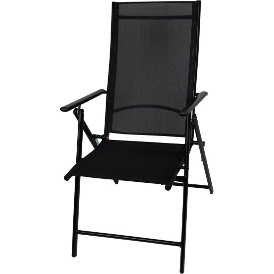 Minini chair, black, garden, adjustable, 56x71x106 cm