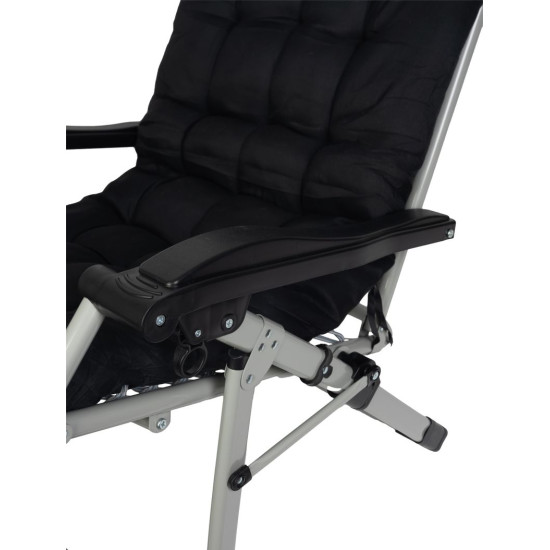 Lounger POHO, black, adjustable, 65x160x110 cm