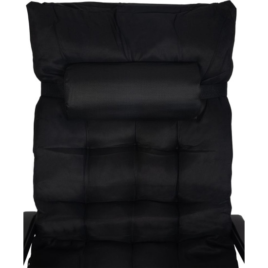Lounger POHO, black, adjustable, 65x160x110 cm