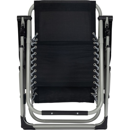 Lounger POHO, black, adjustable, 65x160x110 cm