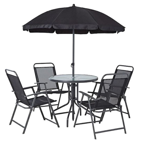 Āra mēbeļu komplekts LETICIA GREY, galds 85x71 cm, 4x krēsls 74x53x91 cm, lietussargs 180 cm Āra mēbeļu komplekts LETICIA GREY, galds 85x71 cm, 4x krēsls 74x53x91 cm, lietussargs 180 cm