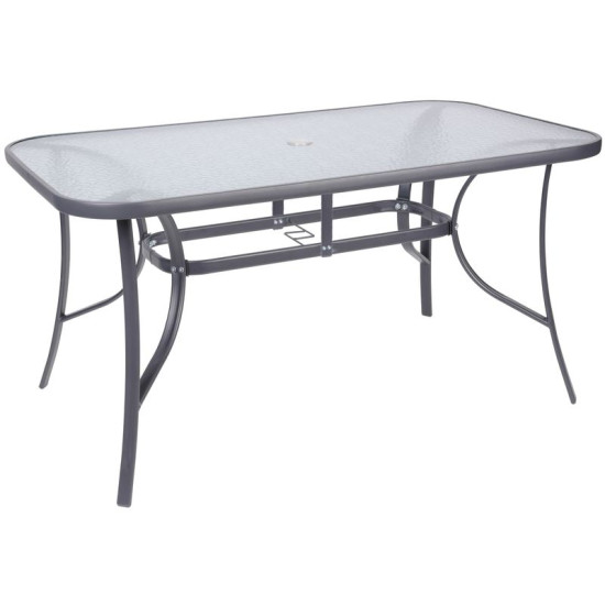Galds LEQ GREGORY ShadowGray, 140x80x72 cm, stikls 5 mm Galds LEQ GREGORY ShadowGray, 140x80x72 cm, stikls 5 mm