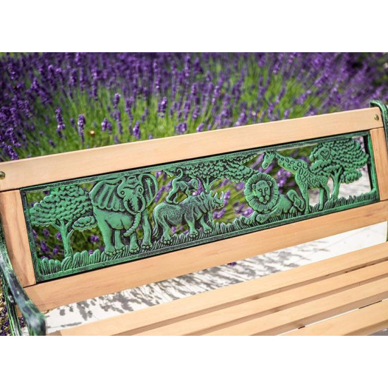Garden bench MINI JUMANJI, metal/wood, small
