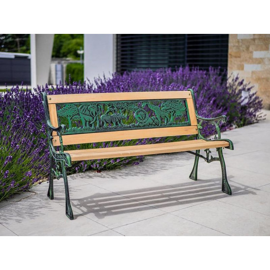 Garden bench MINI JUMANJI, metal/wood, small