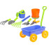 Set of sand toys with a trolley, 9 pieces