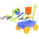Set of sand toys with a trolley, 9 pieces