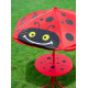 Bērnu mēbeļu komplekts dārza LEQ MELISENDA Mariquita, mārīte, saulessargs 105 cm, galds 50 cm, 2 krēsli