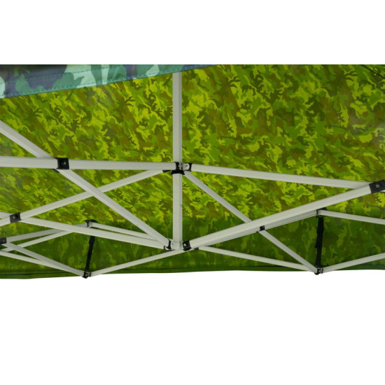 Dārza nojume FESTIVAL 45, 3x4,5 m, kamuflāža, profi, UV izturīgs brezents, bez sienas