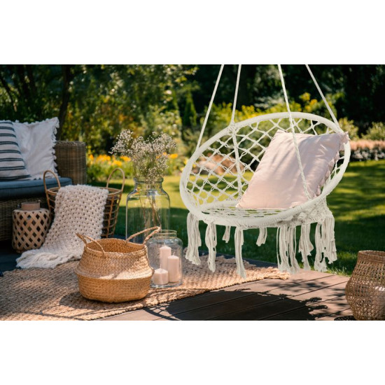 Armchair LOGAN, max. 100 kg, garden, swing, beige net Armchair LOGAN, max. 100 kg, garden, swing, beige net