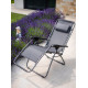 Lounger SONORA, grey, adjustable, max. 120 kg, 66x177x108 cm