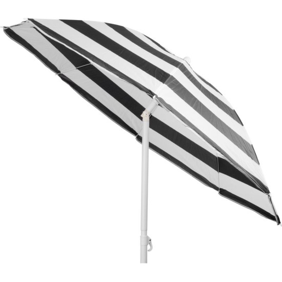 Parasol DALIA 180 cm, 32/32 mm, with tilting joint, black and white, beach