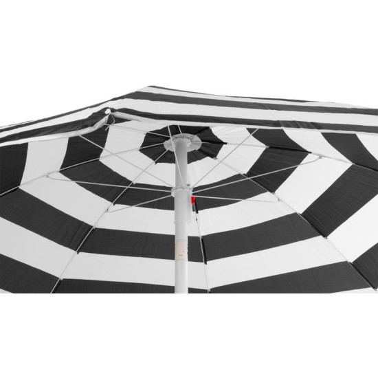 Parasol DALIA 180 cm, 32/32 mm, with tilting joint, black and white, beach