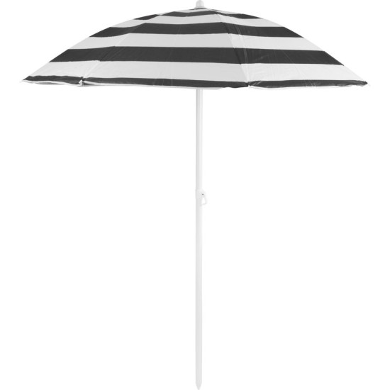 Parasol DALIA 180 cm, 32/32 mm, with tilting joint, black and white, beach