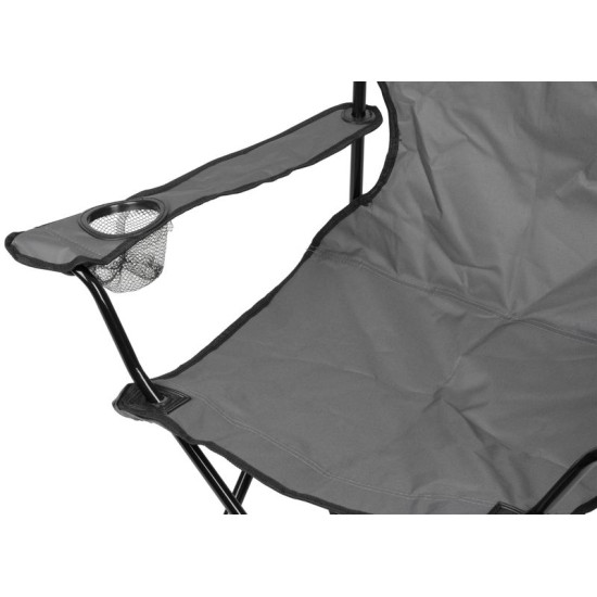 Krēsls LEQ ARNOLD, tumši pelēks, salokāms, kempings, Oxford 600D, 82x50x80 cm Krēsls LEQ ARNOLD, tumši pelēks, salokāms, kempings, Oxford 600D, 82x50x80 cm