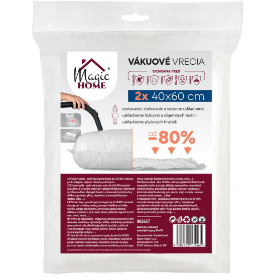 Мешок Bag-мешок MagicHome, пылесос, с всасыванием 40 х 60 см, упаковка 2 шт Мешок Bag-мешок MagicHome, пылесос, с всасыванием 40 х 60 см, упаковка 2 шт