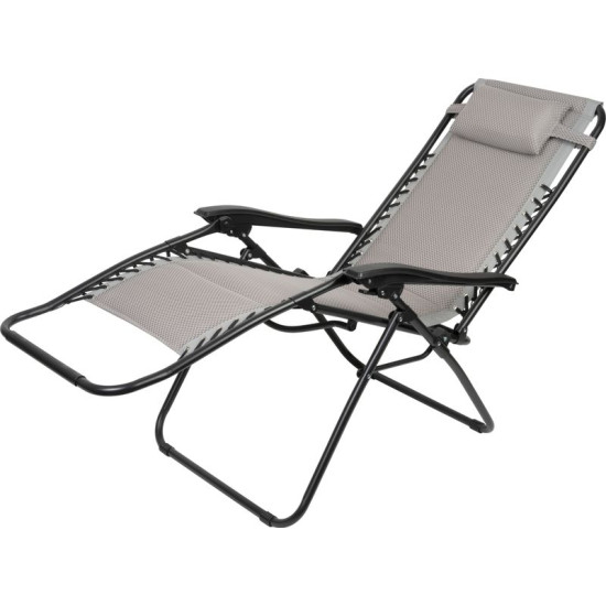 Lounger CAROLINA, grey, adjustable, 160x60x110 cm Lounger CAROLINA, grey, adjustable, 160x60x110 cm